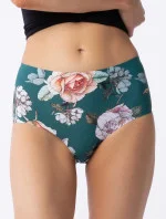Dámske nohavičky Tea Rose Simple Brasil Maxi Green so vzorom - Julimex