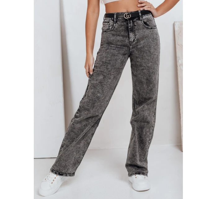 Dámske široké čierne džínsy Dstreet UY2747