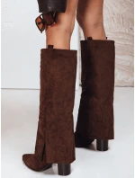 Dámské semišové kovbojské boty hnědé Dstreet model 21995212 - FashionStreet