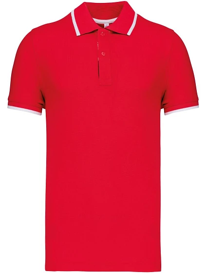 Kariban K 245 Pánske kontrastné polo tričko s piké vzorom 20.K245 červená/biela/námornícka modrá Kariban K 245 Pánske kontrastné polo tričko s piké vzorom 20.K245 červená/biela/námornícka modrá