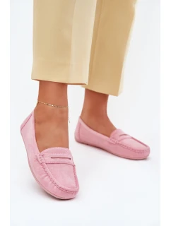 Damskie Zamszowe Mokasyny Jasnoróżowe Lenvie