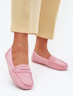 Damskie Zamszowe Mokasyny Jasnoróżowe Lenvie