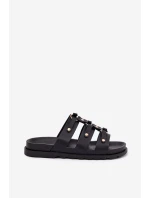 Klapki Damskie Z Paskami Czarne Pasiriela Klapki Damskie Z Paskami Czarne Pasiriela