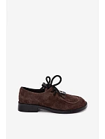 Dámské barefoot polobotky z přírodního semiše model 22356075 hnědé - D&A Dámské barefoot polobotky z přírodního semiše model 22356075 hnědé - D&A