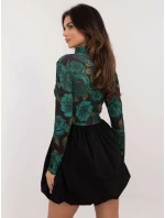 Šaty DHJ SK 19959.35 čierno-zelené Šaty DHJ SK 19959.35 čierno-zelené