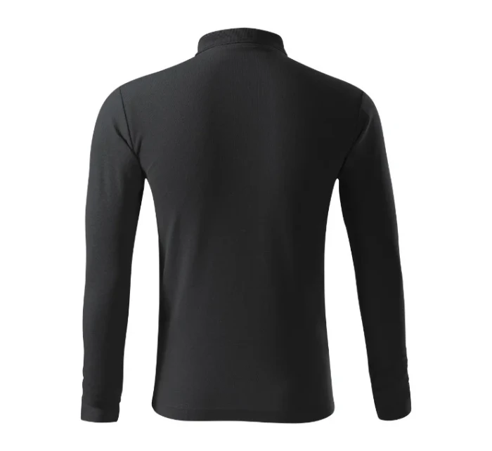Pánska polokošeľa Pique Polo LS ebony gray