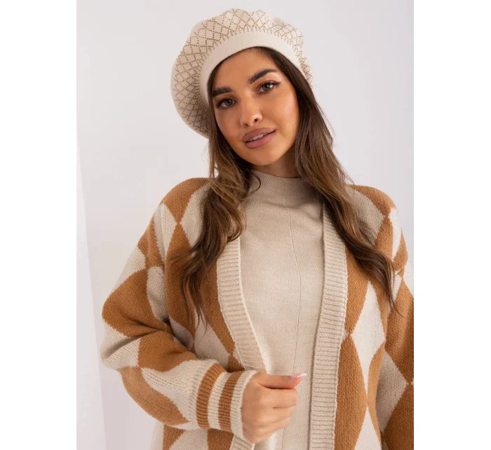 Světle béžová čepice model 20724709 béžová - FPrice Světle béžová čepice model 20724709 béžová - FPrice