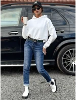 dámské džínové kalhoty s páskem modré Dstreet model 21981338 - FashionStreet