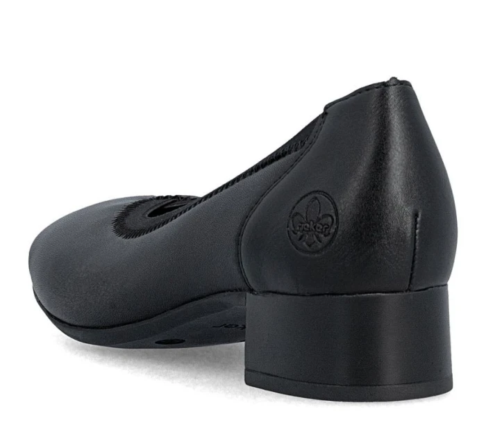 Dámské kožené lodičky na nízkém podpatku černé model 21906644 - Rieker