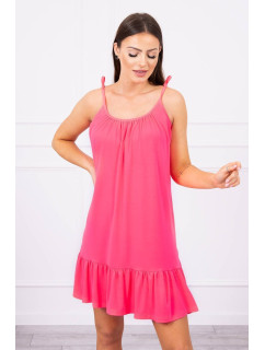 Šaty s tenkým pásikom ružové neónové