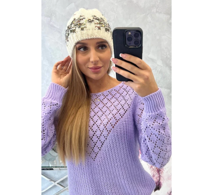 Dámska čiapka Florence K350 ecru+khaki