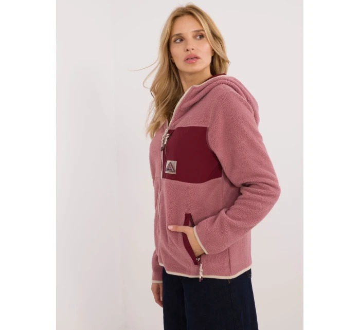 Mikina D20001M02671A3 tmavoružová