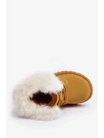 Dětské boty Trappers na zip s kožešinou Camel Gerande