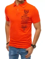 Pánska polokošeľa s výšivkou koralovo červená FashionStreet PX0477 Pánska polokošeľa s výšivkou koralovo červená FashionStreet PX0477