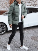 Pánská prošívaná zimní bunda s kapucí šedá Dstreet model 21991474 - FashionStreet