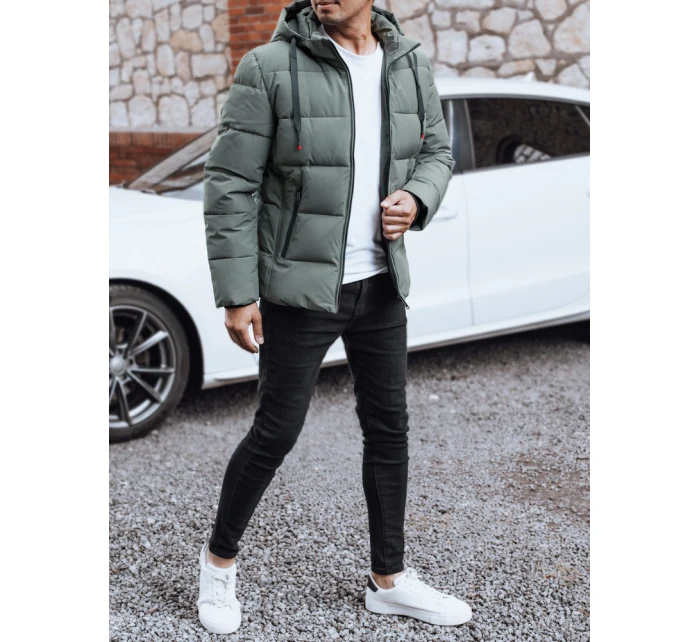 Pánská prošívaná zimní bunda s kapucí šedá Dstreet model 21991474 - FashionStreet
