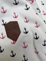 Biela teplá mikina bez zipsu so vzorom kotvy (2307)