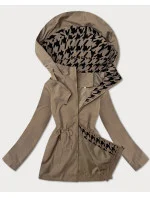 Tenká béžová dámská bunda s ozdobnou podšívkou model 21001846 - J.STYLE