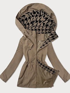 Tenká béžová dámská bunda s ozdobnou podšívkou model 21001846 - J.STYLE