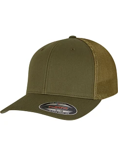 Flexfit 6511 6-panelová čiapka typu Trucker „Mesh“ 55.6511, farba moss green