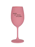 PROTOŽE BÝT GEOLOG NENÍ PRDEL - růžová sklenice na víno 350 ml