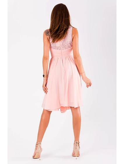 Dámské společenské šaty středně dlouhé růžové Růžová / S model 15043233 - EVA&LOLA