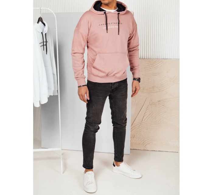 Pánská růžová mikina s potiskem Dstreet model 21976138 - FashionStreet