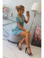 Šaty s vázaným výstřihem do V model 18746801 modré - K-Fashion