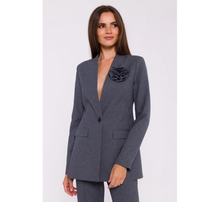 model 20502954 Květinové sako šedé - STYLOVE model 20502954 Květinové sako šedé - STYLOVE