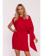 S423 Šaty s plášťom - červené S423 Šaty s plášťom - červené