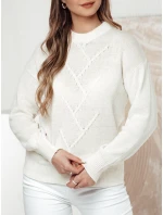 Dámský oversize svetr ecru Dstreet model 21982728 - FashionStreet