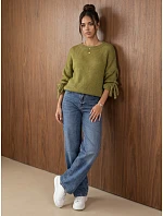 Dámsky oversize sveter v svetlozelenej farbe FashionStreet MY2595
