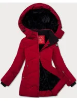 Zimowa kurtka damska z kapturem  bordowa model 21247959 - LHD