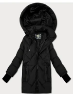 Prechodná prešívaná bunda s odnímateľnou kapucňou Libland black (LD-7749)