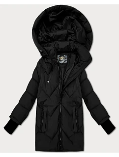 Prechodná prešívaná bunda s odnímateľnou kapucňou Libland black (LD-7749)