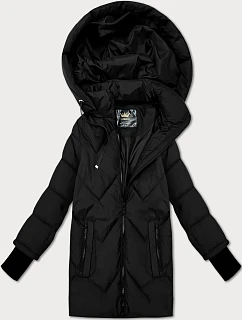 Prechodná prešívaná bunda s odnímateľnou kapucňou Libland black (LD-7749)