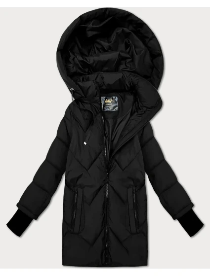 Prechodná prešívaná bunda s odnímateľnou kapucňou Libland black (LD-7749)