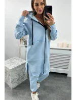 Zateplená súprava s dlhou mikinou modrá