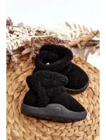 Dětské sněhule na suchý zip černé model 21645714 - Boto