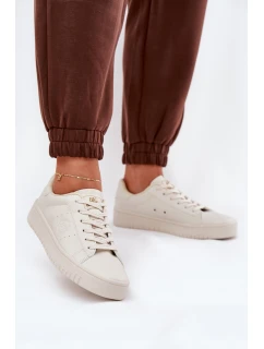 Niskie Trampki Damskie Z Eko Skóry Big Star NN274578 Beżowe