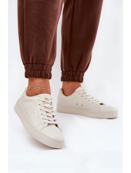 Niskie Trampki Damskie Z Eko Skóry Big Star NN274578 Beżowe