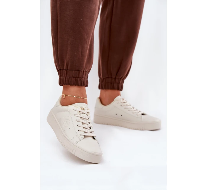 Niskie Trampki Damskie Z Eko Skóry Big Star NN274578 Beżowe