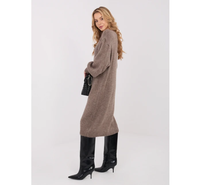 Sukienka IN SK model 21782337 ciemny bezowy - FPrice Sukienka IN SK model 21782337 ciemny bezowy - FPrice