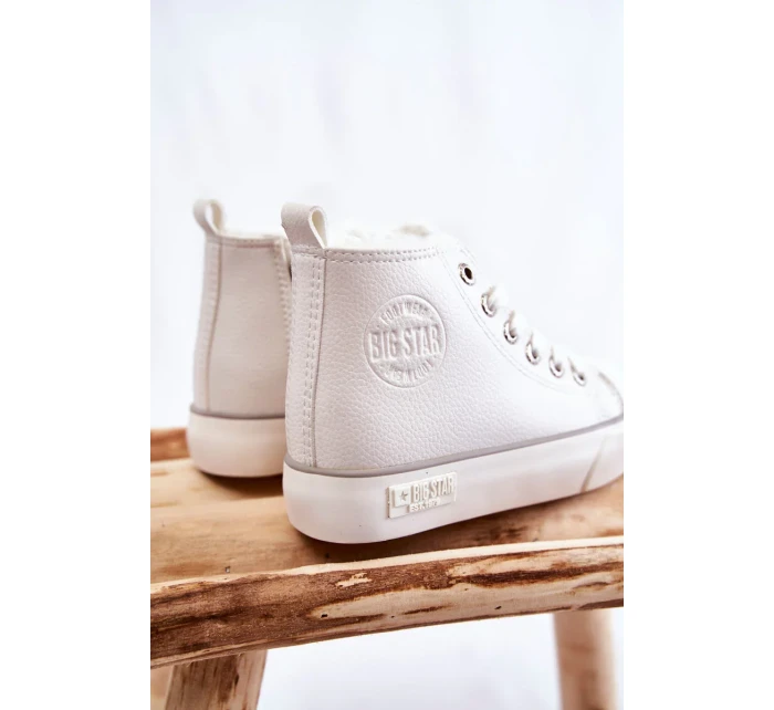 Detské vysoké tenisky so zipsom Big Star KK374227 White