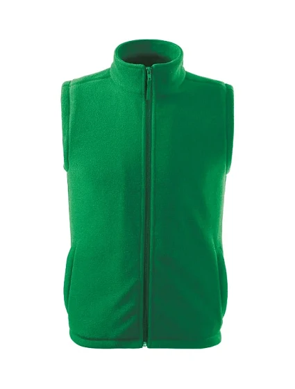 Next fleece vesta unisex středně zelená