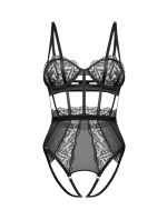 Dámske zvodné body Hersis Crotchless Teddy Black - Obsessive Dámske zvodné body Hersis Crotchless Teddy Black - Obsessive