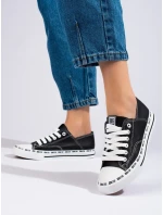 Trendy tenisky čierne dámske bez podpätku Trendy tenisky čierne dámske bez podpätku