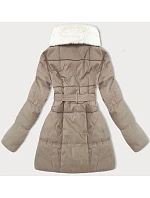 Dámska bunda so stojačikom a kožušinou J Style svetlo béžová (16M9165-62) Dámska bunda so stojačikom a kožušinou J Style svetlo béžová (16M9165-62)