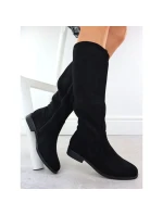 Černé ažurové dámské boty model 22052334 - S.Barski