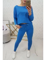 Souprava s oversize halenkou chrpově modré barvy Souprava s oversize halenkou chrpově modré barvy